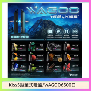 WAGOO哇酷Kiss5 6500口拋棄式 | 自由混搭雙口味 | 雙芯組合