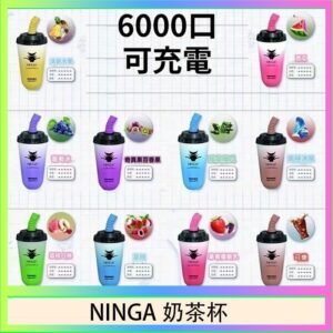 NINGA奶茶杯可充电一次性電子煙6000口